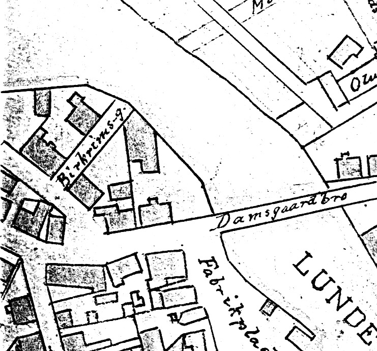 Bjerkreimsgaten. Utsnitt av Reguleringsplan 1905