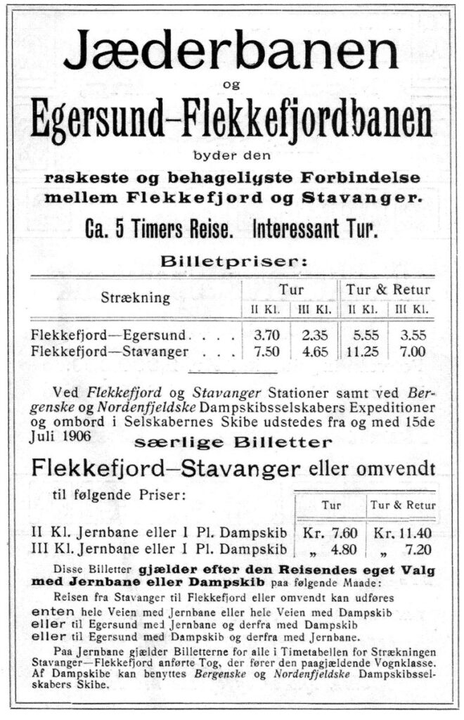 Annonse i et turisthefte 1906
