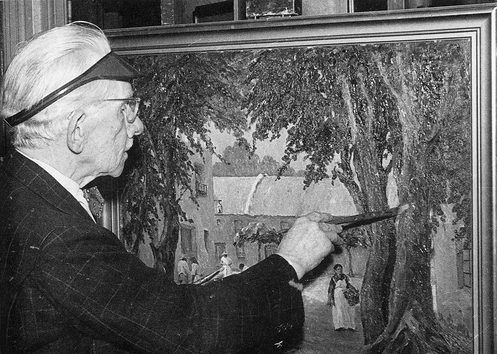 Johan S. Wittrup ved staffeliet