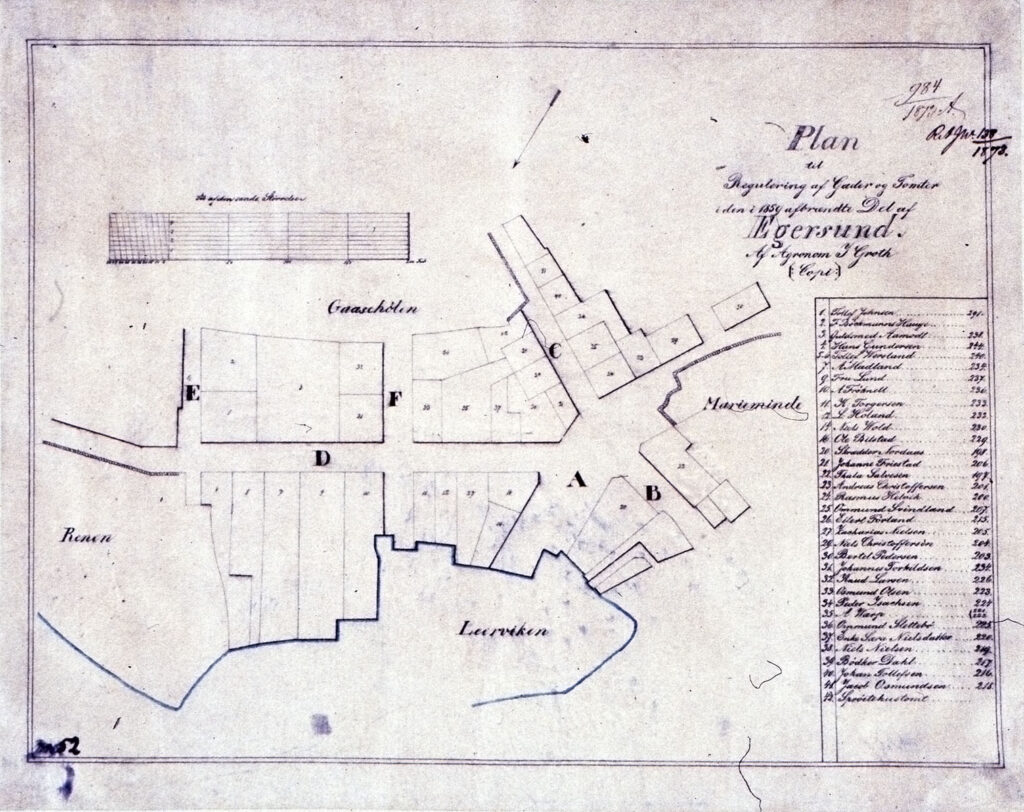 Reguleringsplan 1859. Riksarkivet