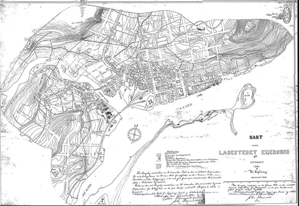 Reguleringsplan 1905. Dalane Folkemuseums arkiv