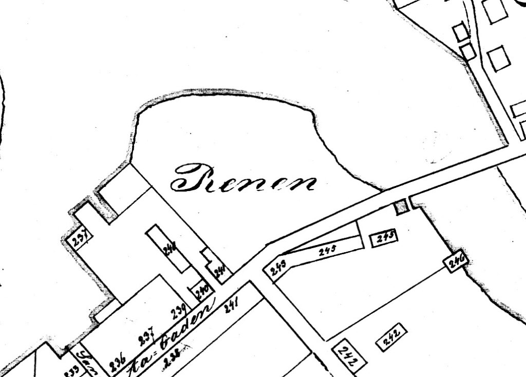 Utsnitt av Bykart 1868, "Renen"
